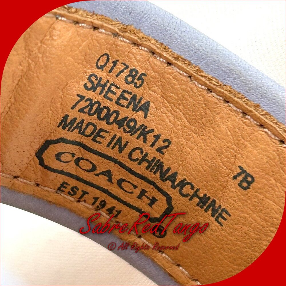EUC Coach Sheena Tasseled Leather Sandals Chambray Blue 34 A0257-CBY Size 7 B - Picture 7 of 9